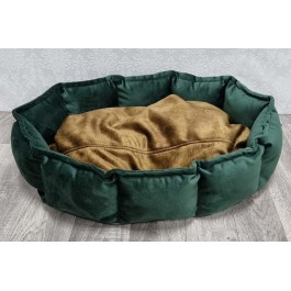 Guolis šunims - brown/green - veliūro audinys - 55 x 50 cm