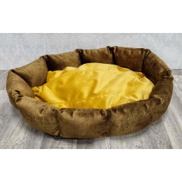 [LT] Guolis šunims - brown/yellow - veliūro audinys - 55 x 50 cm