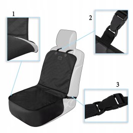 Universalus priekinių sėdynių užvalkalas automobiliui, juodas - eko oda