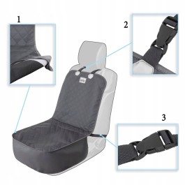 Universalus priekinių sėdynių užvalkalas automobiliui, grafitinis - eko oda