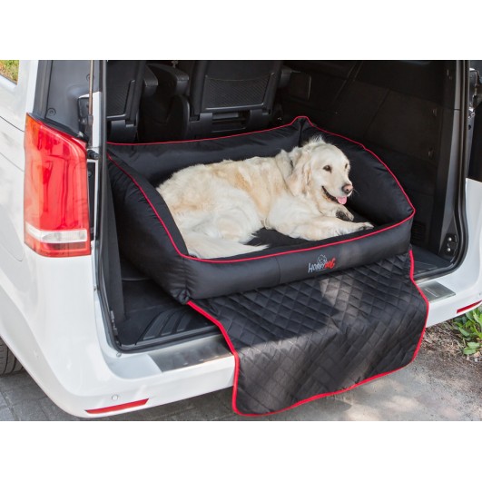 Šuns gultas automobilio bagažinei "Royal Trunk" (juodas) Hobbydog gultai automobiliui 