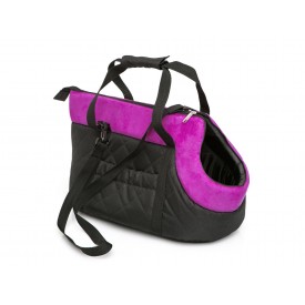 Kelioninis krepšys šunims (juodas su rožiniu viršumi)