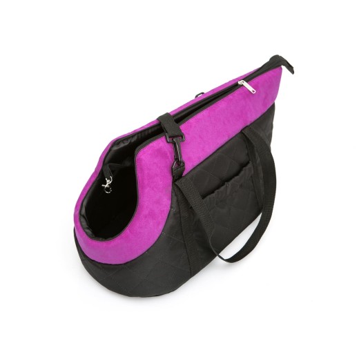 Kelioninis krepšys šunims (juodas su rožiniu viršumi)