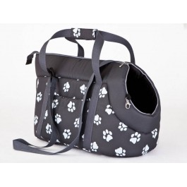 Kelioninis krepšys šunims pilkas su pėdutėmis