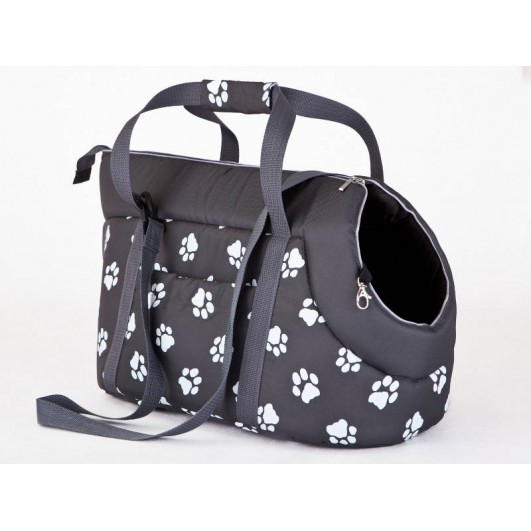 Kelioninis krepšys šunims pilkas su pėdutėmis Kelioniniai krepšiai 