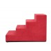 Laiptai šunims - Savoy - raudona spalva [L dydis, 4 pakopos] L dydis - 4 pakopos 