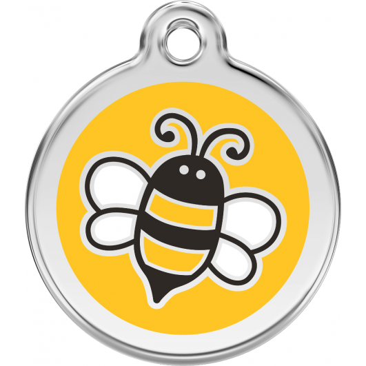 Red Dingo ID pakabukas "Bumble Bee" Yellow su graviravimu Nerūdijančio plieno pakabukai su emaliu 