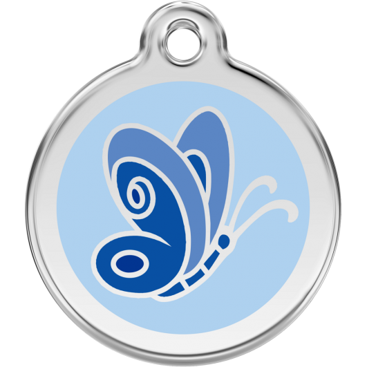 Red Dingo ID pakabukas "Butterfly Blue" su graviravimu Nerūdijančio plieno pakabukai su emaliu 