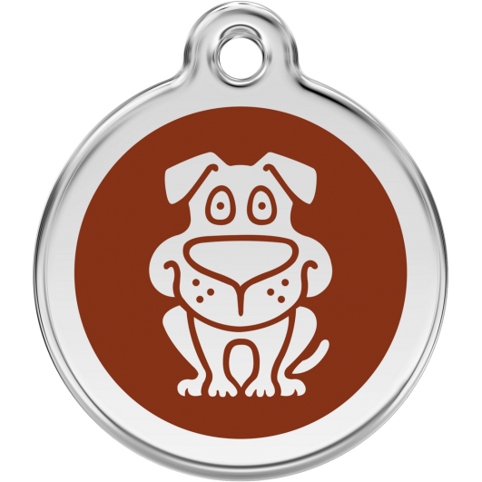 Red Dingo ID pakabukas "Comic Dog" su graviravimu Nerūdijančio plieno pakabukai su emaliu 