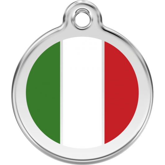 Red Dingo ID pakabukas "Italian Flag" su graviravimu Nerūdijančio plieno pakabukai su emaliu 