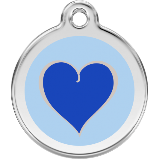 Red Dingo ID pakabukas "New Heart dark blue" su graviravimu Nerūdijančio plieno pakabukai su emaliu 