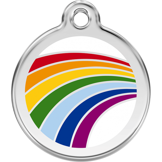 Red Dingo ID pakabukas "Rainbow White" su graviravimu Nerūdijančio plieno pakabukai su emaliu 