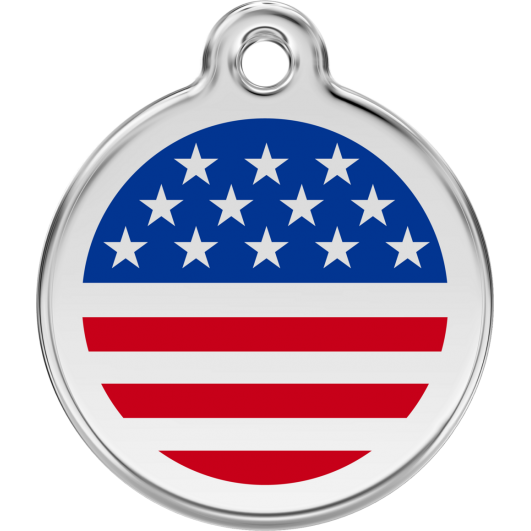 Red Dingo ID pakabukas "USA Flag" su graviravimu Nerūdijančio plieno pakabukai su emaliu 