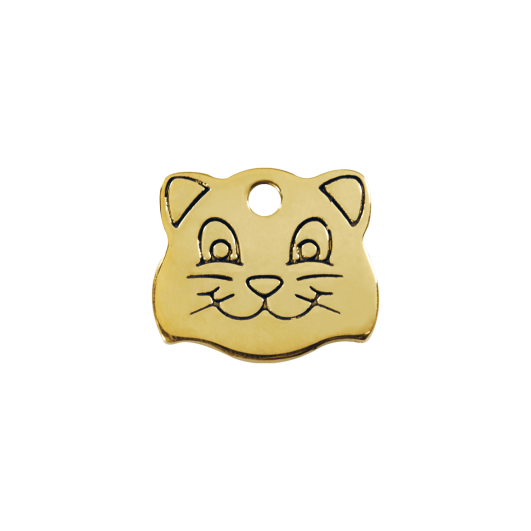 Red Dingo ID pakabukas "Cat Face" su graviravimu Žalvariniai pakabukai 